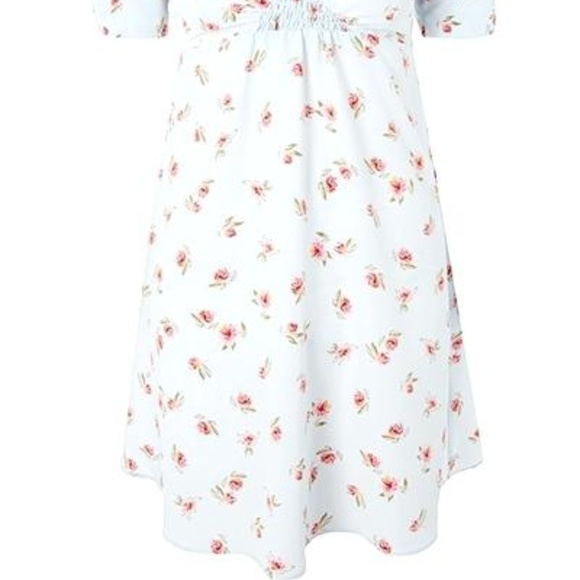 Topshop Baby Blue Floral Tea Dress - Picture 6 of 8